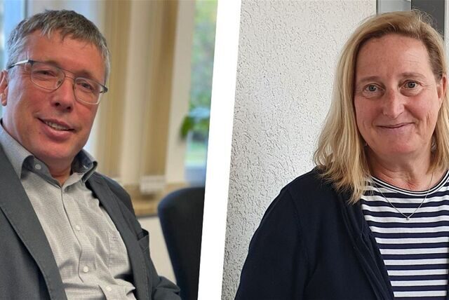 Der städtische Beigeordnete für Bildung und Soziales, Hermann Pieper, und Susanne Schulte-Hullern, Leiterin der Süder Grundschule.
