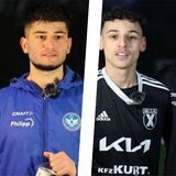 Traten nach dem Derby vor die Kamera: Emre Kücükaycan (l/FC Castrop-Rauxel) sowie Yassin Bouchantiya und Trainer Tino Westphal (r) von der SG Castrop.