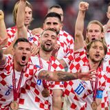 Kroatische Spieler jubeln.