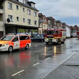 Feuerwehrwagen auf der Vinckestraße.