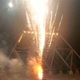 Feuerwerk vor dem Spurwerkturm in Waltrop.