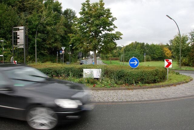 Der Kreisverkehr Brambauerstraße/Landabsatz in Waltrop.