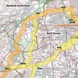 Im dunkelgelb markierten Korridor soll Open Grid Europe die geplante Wasserstoffleitung Dorsten-Hamborn bauen.