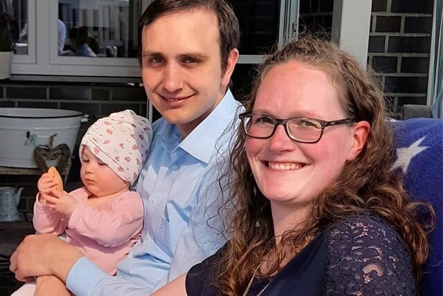 Benedikt Wahlers mit Ehefrau Lisa und Tochter Johanna. Der Familienvater aus Reken ist an Leukämie erkrankt und benötigt einen Stammzellenspender.