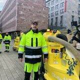 Auch die staubsaugerähnlichen „Cityputzer“ sind bei der Intensivreinigung in der City im Einsatz.
