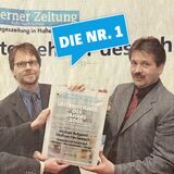 Thomas Liedtke überreichte die Auszeichnung „Unternehmer des Jahres“ an Wolfram Heidenreich und Michael Buttgereit.