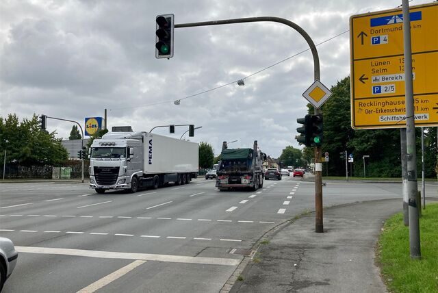 Die Lidl-Kreuzung in Waltrop.