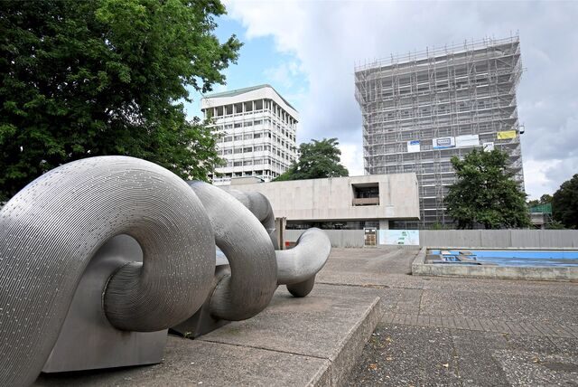 Das Marler Rathaus am Creiler Platz wird derzeit umgebaut