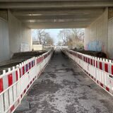 Blick in den Tunnel unter der A43 an der Hochlarmarkstraße in Recklinghausen.