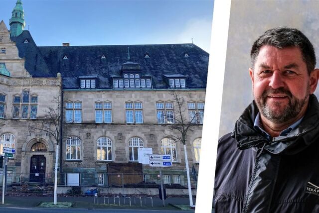 Das Willy-Brandt-Haus in Recklinghausen wird zurzeit aufwändig saniert. Bei Ralf Krietemeyer, Bereichsleiter Gebäudewirtschaft bei der Stadt, laufen die Umbau-Fäden zusammen.