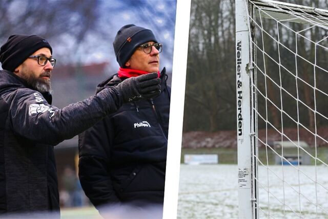 Die Führungsriege des SV Wacker Obercastrop mit Co-Trainer Steffen Golob (l) hat entschieden, den eigenen Platz als unbespielbar zu erklären.