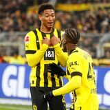 Jude Bellingham jubelt gemeinsam mit Jamie Bynoe-Gittens.