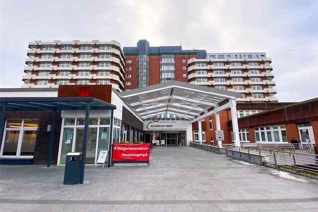 Außenansicht des Knappschaftskrankenhauses in Recklinghausen.