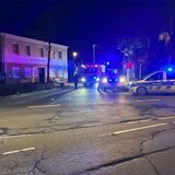 Feuerwehr und Polizei stehen an der Kolpingstraße in Polsum