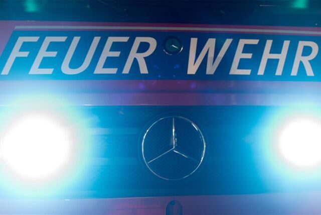 Die Front eines Feuerwehr-Fahrzeugs (Symbolfoto).