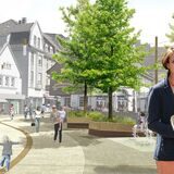 So soll es zukünftig in der Dattelner Innenstadt aussehen, wenn es nach Landschaftsarchitektin Susanne Weihrauch (r.) geht.