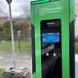 Eine E-Ladesäule an der Wilhelmstraße in Castrop-Rauxel.