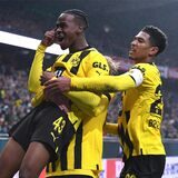 Jamie Bynoe-Gittens bejubelt seinen Treffer gegen Bremen.