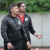 Thomas Gerner (l) kommentierte das Duell gegen den FC Castrop-Rauxel.