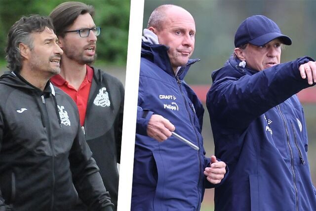 Die Trainer von Mengede, Thomas Gerner (l), und des FC Castrop-Rauxel, Michael Wurst (r), hatten verschiedene Meinungen zum Spiel.