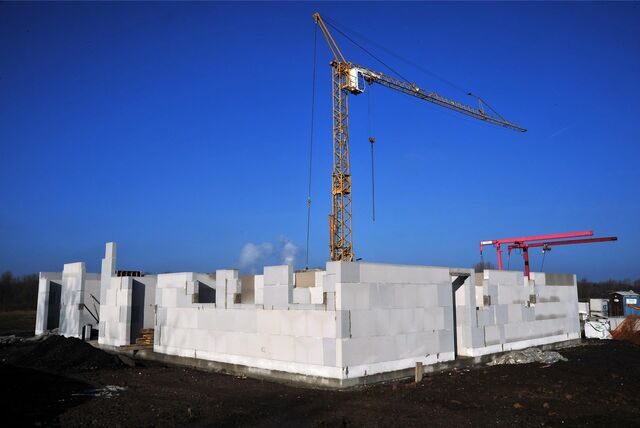 Baustelle im Leveringhäuser Feld in Waltrop im Februar 2013.
