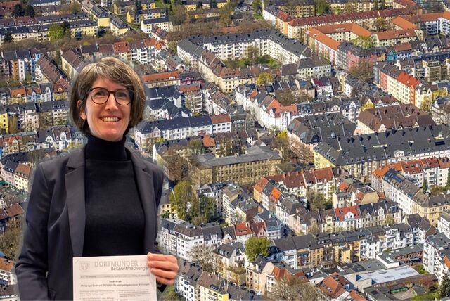 Anja Laubrock vom städtischen Wohnungsamt präsentiert die Veröffentlichung des neuen Mietspiegels für Dortmund.