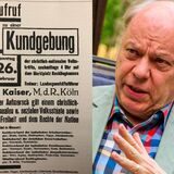 Die Montage zeigt links ein Plakat mit dem Aufruf zu einer Demonstration am 26.2.1933, rechts Georg Möllers, Vorsitzender des Heimatvereins Recklinghausen.