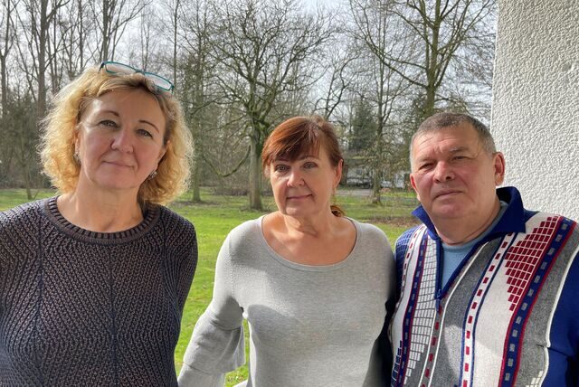 Oksana, Olga und Oleg sind aus der Ukraine nach Dortmund geflüchtet. Mittlerweile haben sie eine Wohnung in Lanstrop.
