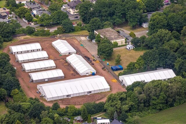 Notunterkunft Flüchtlinge Dorsten Bismarckstraße Leichtbauhallen