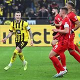 Marco Reus bejubelt sein Elfmetertor gegen Leipzig.