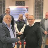 Der Vorstand der Förderer und Freunde des Schiffshebewerk- und Schleusenparks Waltrop mit Jürgen Siebert und Wolfgang Brautmeier im Vordergrund.