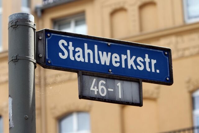 Straßenschild der Stahlwerkstraße in Dortmund