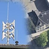 Eine Sirene auf dem Dach der Wilhelmschule