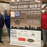 Organisieren eine Party in Polsum: (v. li.) Jochen Sänger (1. Vorsitzender), Sonja Schmidt (Geschäftsführerin) und Stefan Marohn (2. Vorsitzende) vom Schalke-Fanclub „Der Mythos lebt“.