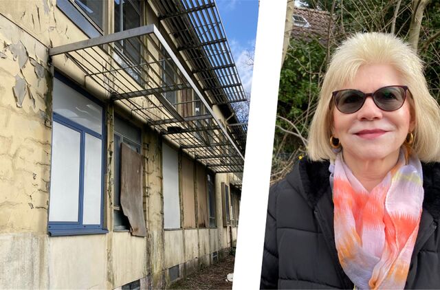 Marie-Theres Nienzilla nahm uns mit auf eine Fahrt durch Hüls-Nord und Hamm. Ein Schandfleck ist das verfallende Gebäude der ehemaligen Realschule. Es soll im Juni abgerissen werden.