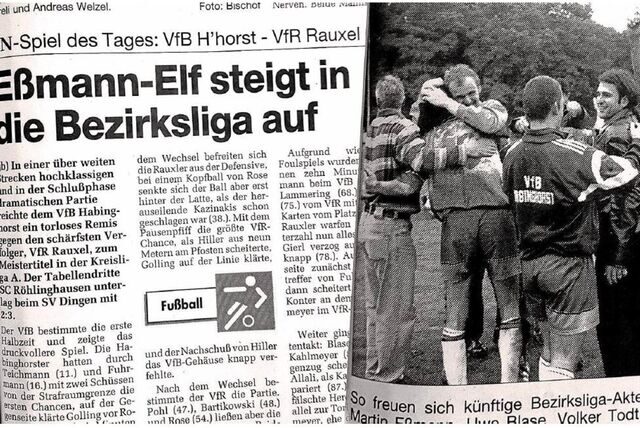 Im Mai 1998 stieg Coach Martin Eßmann mit dem VfB Habinghorst in die Bezirksliga auf. Es war die Rückkehr nach 20 Jahren.