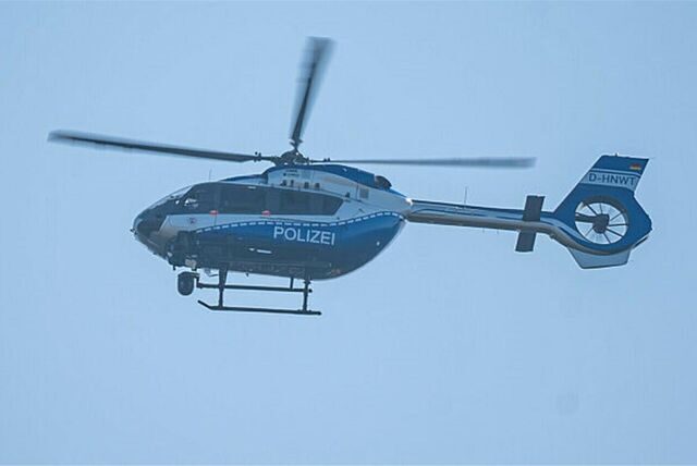 Ein Polizeihubschrauber im Einsatz