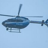 Ein Polizeihubschrauber im Einsatz