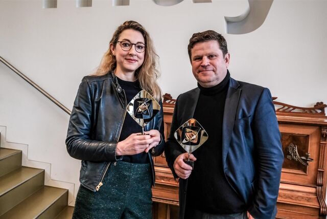 Lisa Wandt, Chefin vom Dienst, und Chefredakteur Georg Heil (Kontraste)