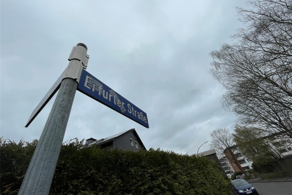 Straßenschild Erfurter Straße in Castrop-Rauxel Straßenschild Erfurter Straße in Castrop-Rauxel
