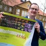 Lukas Floßdorf vom Stadtmarketing lädt zum „Wochenmarkt Extra“ ein.
