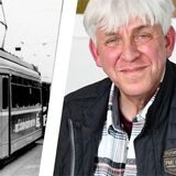 Eine Fotomontage: Zu sehen ist auf der linken Seite ein Straßenbahn-Triebwagen, auf der rechten Seite Franz-Josef Hauke.