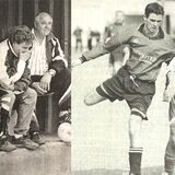 Merklindes Trainer Olaf Senking (l) vergrub auf der Trainerbank seinen Kopf in den Händen, wie es Pressefotograf Andreas Bischof damals im Bild festhielt.