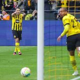 Raphael Guerreiro bejubelt den ersten BVB-Treffer gegen Union Berlin.
