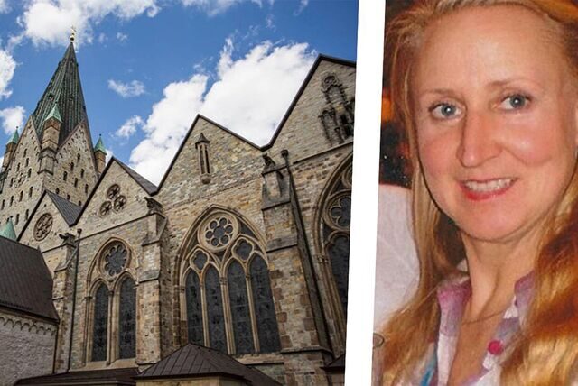 Bildmontage: links der Dom zu Paderborn mit Turm und Südfassade, rechts ein Portrait von Gisela Bressan aus Castrop-Rauxel.