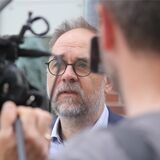 Stefan Fokken, Pressesprecher der Sparkasse Vest Recklinghausen, am Tag nach dem Sprengstoff-Anschlag in Henrichenburg.