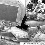 Im Jahr 1967 wurde die Ickerner Glückauf-Kampfbahn renoviert (Bild unten rechts). Danach war sie eine Arena mit Stehrängen , die durch Kantsteine gehalten wurden (unten links). Im Jahr 1999 wurden Pläne zum Umbau mit einem Kunstrasenplatz und einer Sitztribüne (Bild links oben) aufgestellt und nach mehreren Bombenfunden (r.) umgesetzt.