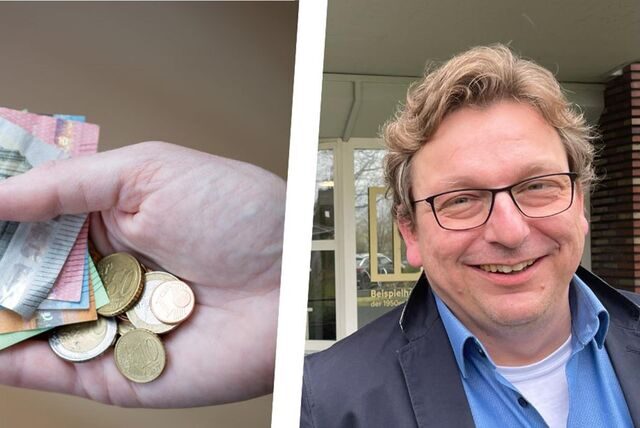 Geldscheine und Kämmerer Karsten Meyer