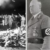 Nationalsozialisten verbrennen Bücher. Rechts im Bild Hans Larisch.