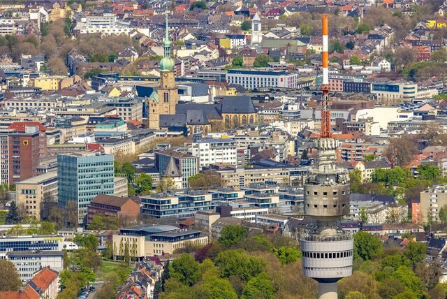 Luftbild, Stadtkrone-Ost Baustelle, Neubau Direktion Continentale, adesso, Westfalendamm, Dortmund, Ruhrgebiet, Nordrhein-Westfalen, Deutschland